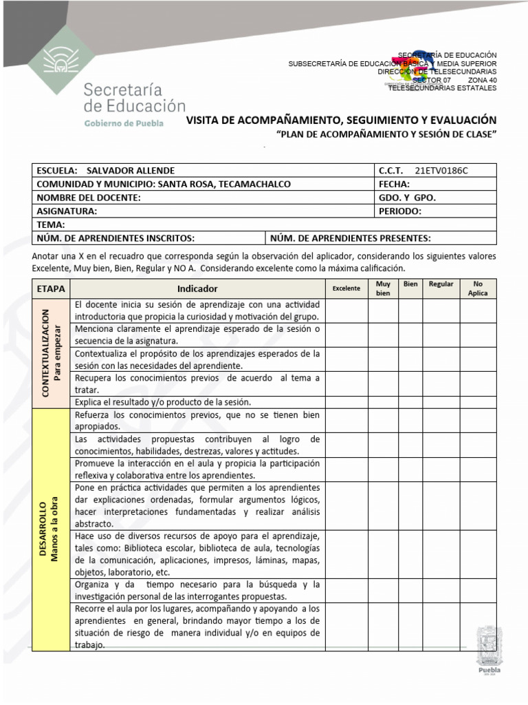Ficha de Acompañamiento 2021-2022[1] | PDF | Evaluación | Aprendizaje