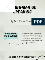 Programa Speaking 8 Clases