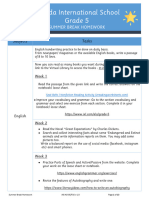 Grade V Summer Break Homework Plan SS 2023