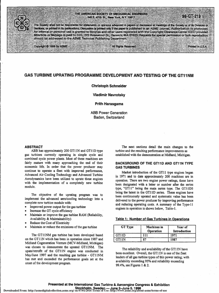 GT11N toGT11NM V004T10A008 98 GT 219 | PDF | Gas Turbine | Turbine