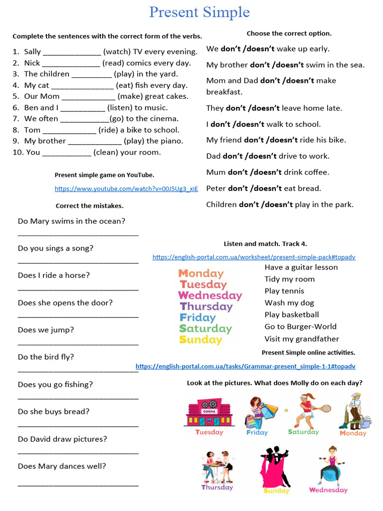 Present Simple Grammar Activities | PDF | Grammar | Linguistics