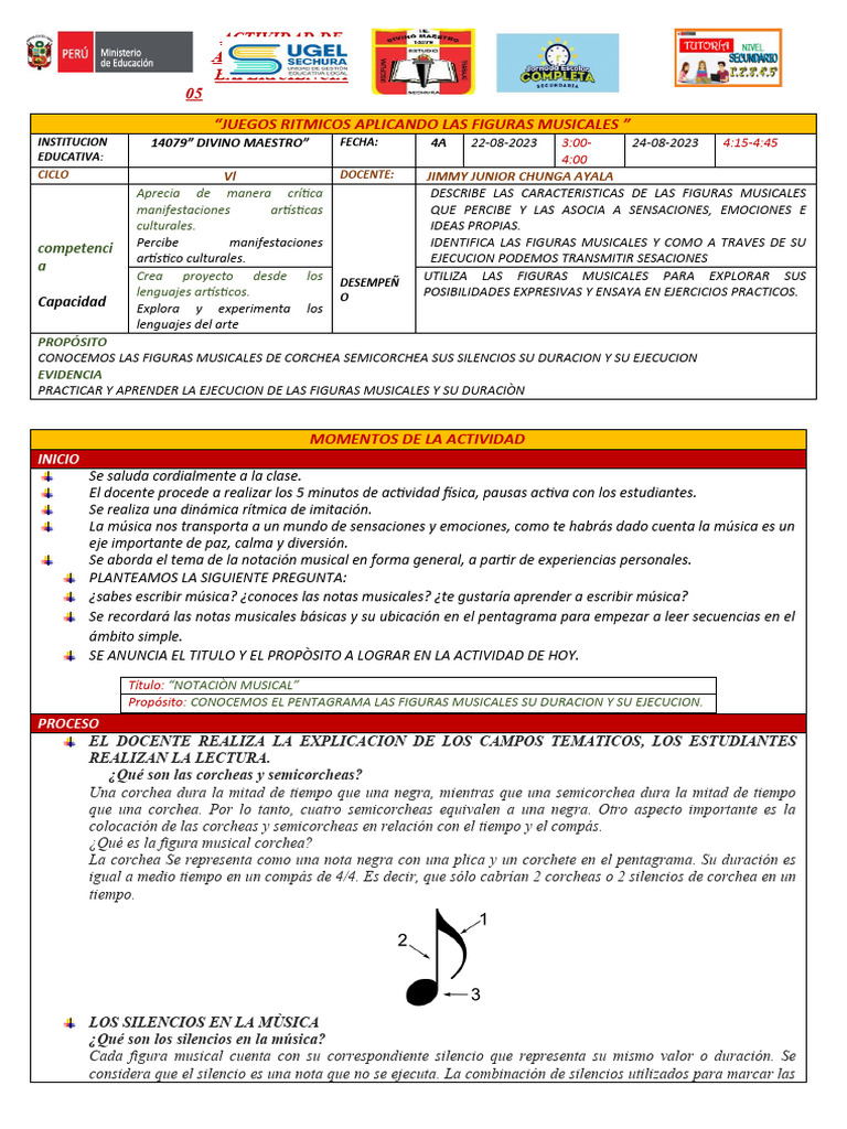 SESION 03 EXP 05 (Notacion Musical) | PDF | Teoría musical | Notación ...