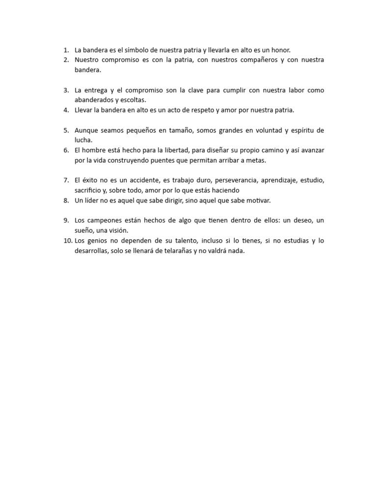 La Bandera Es El Símbolo de Nuestra Patria y Llevarla en Alto Es Un ...