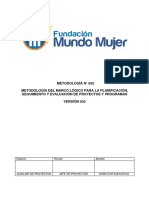 MT-FMM-002 Metodología de Marco Lógico para La Planificación Seguimiento y Evaluación de Programas y Proyectos. V 2