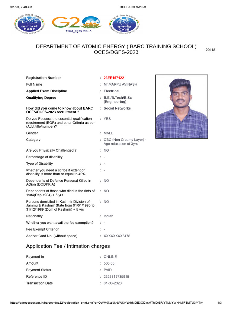 Barc Application PDF
