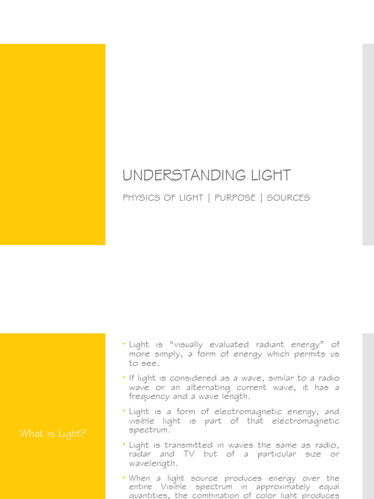 Ai 01 Understanding Light PDF Light Radiation