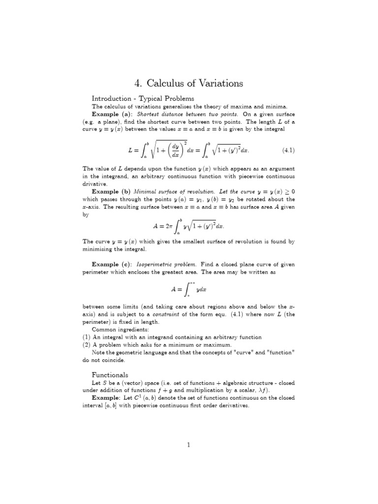 Calculus of variations pdf calculus of variations function