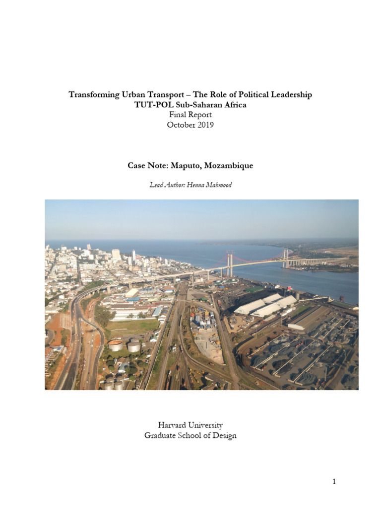 Maputo Urban Transport Strategies Report | PDF | Mozambique | Economies
