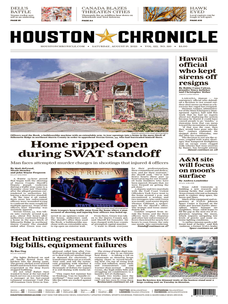 Houston Chronicle - Vol. 122 No. 310 (19 Aug 2023) | PDF | Trials | Postal  Voting