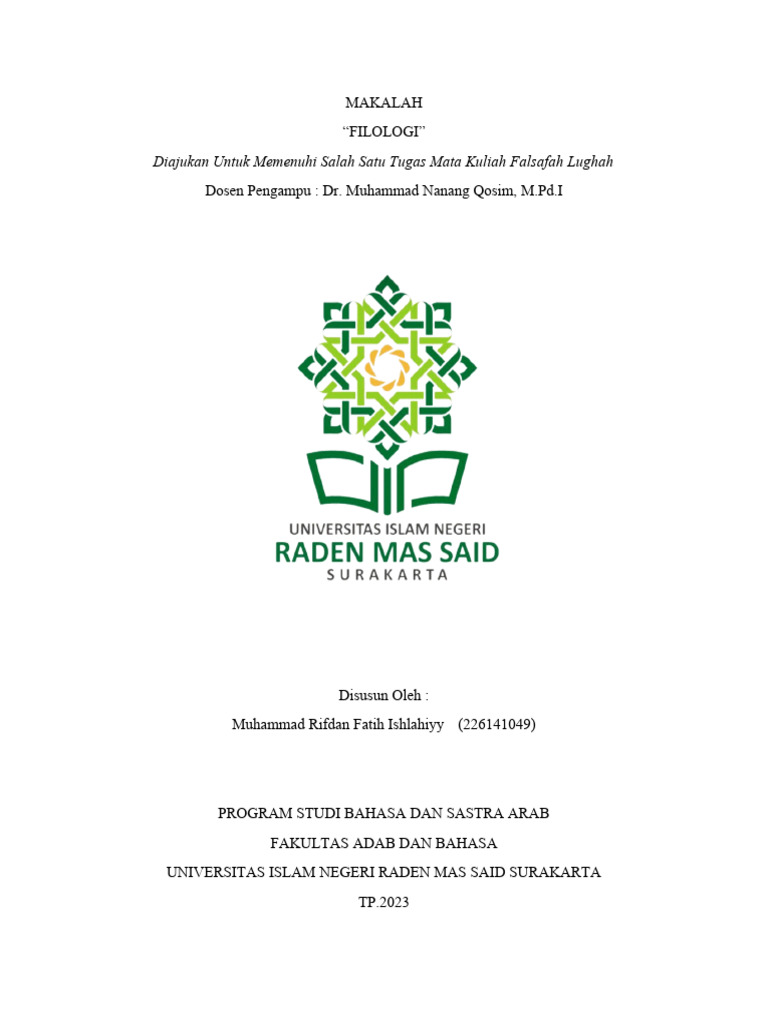Sejarah dan Pengertian Filologi | PDF