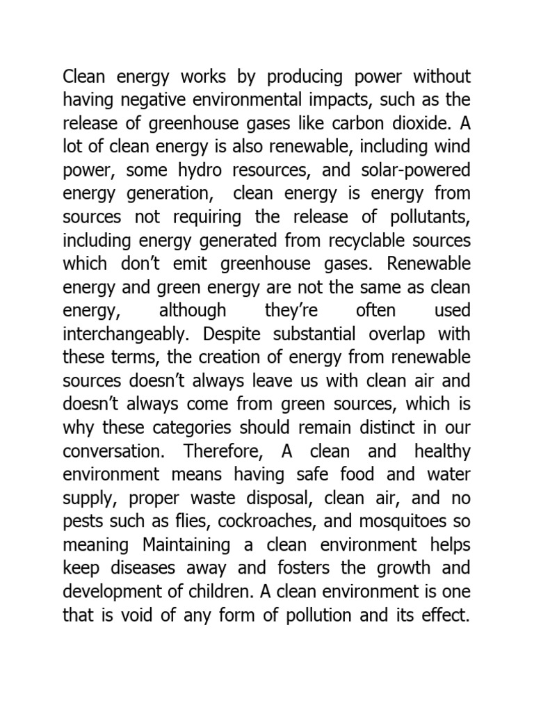 Clean Energy and Envioment 2 | PDF | Sustainable Energy | Renewable Energy