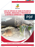 Lista Roja de La Fauna de La República Dominicana, 2018