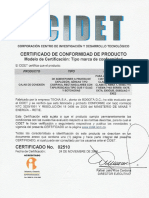 CERTIFICADO CIDET No. 02510 CAJAS NEMA 7,7+4,7+4X