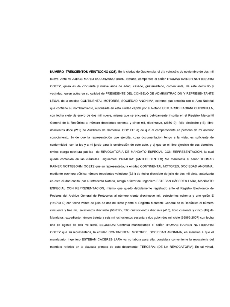 Revocatoria de Mandato Especial | PDF