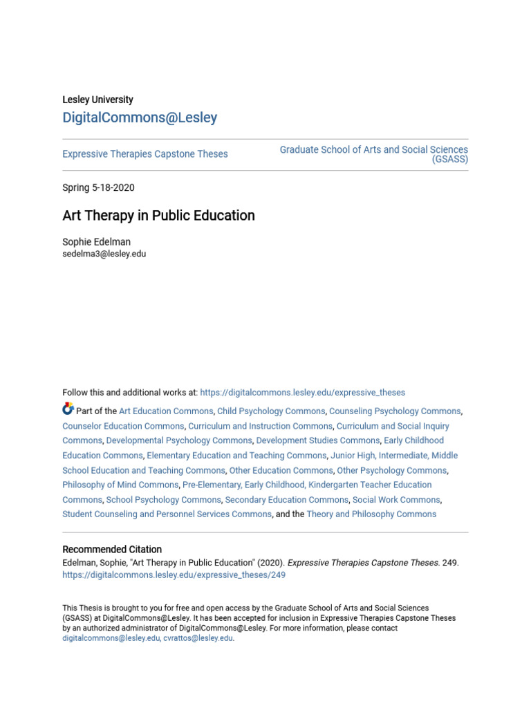 Art therapy in public education pdf art therapy psychotherapy