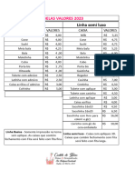 Tabela Valores 2023