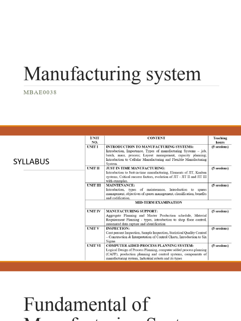 Overview of Manufacturing Systems | PDF | Mass Production | Automation