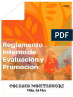 Reglamento de Evaluacion y Promocion 2021 Montessori Vina