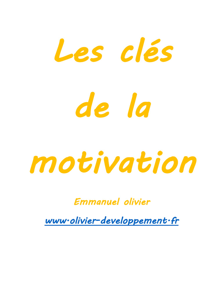 Clés de la motivation personnelle | PDF | Motivation | Motivant