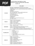 Class - Xi - Syllabus For Half Yearly Examination (2023-2024)