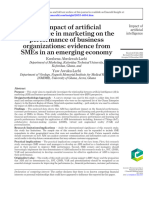 The Impact of Arti Ficial Intelligence in Marketing On The Performance of Business Organizations: Evidence From Smes in An Emerging Economy