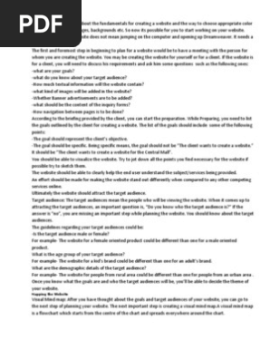 Planning for a Website