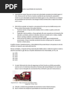 Lista Impulso Quantidade de Movimento