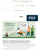 Términos de Referencia - Lecciones Sobre Su Estructura e Interpretación de Resultados - PRIME