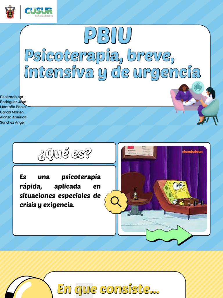 PBIU | PDF | Psicoterapia | Tratamientos médicos