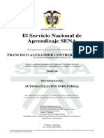 El Servicio Nacional de Aprendizaje SENA: Francisco Alexander Contreras Bautista