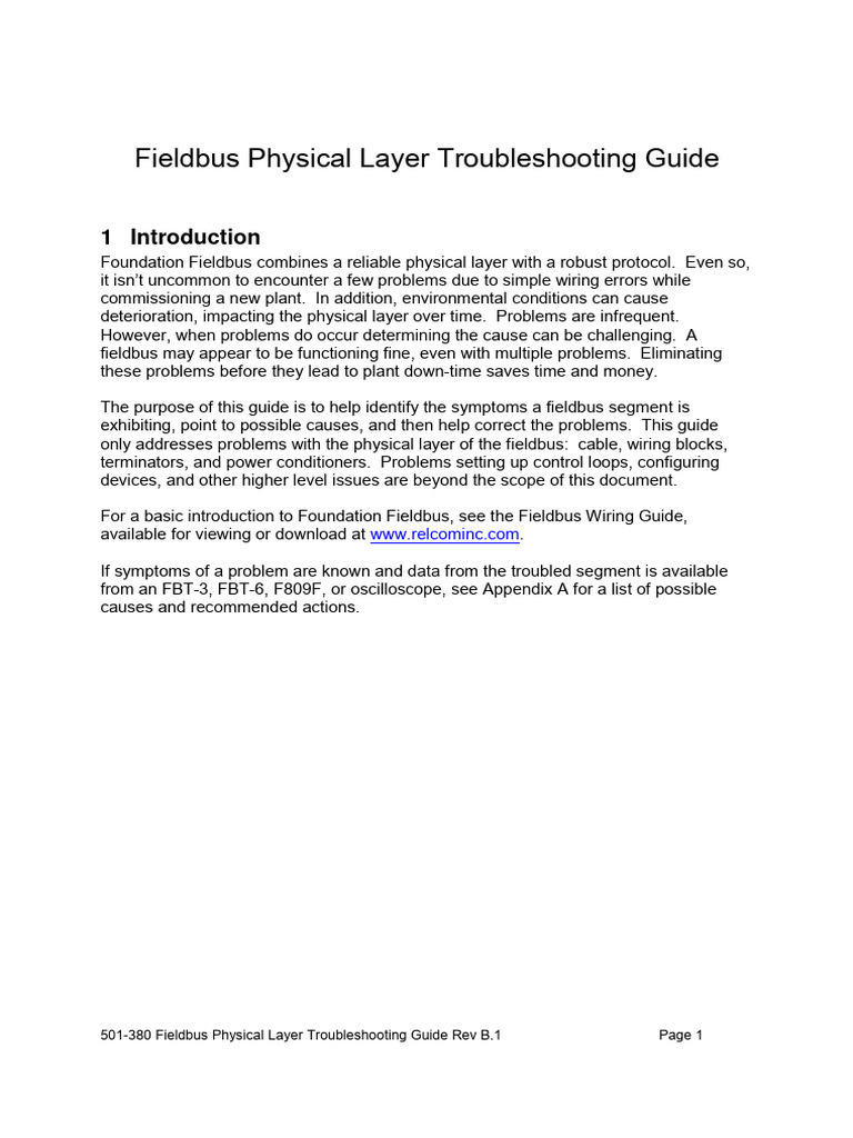 Troubleshooting Fieldbus Layer 501-380 | PDF | Electrical Wiring | Cable