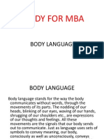 Study For Mba: Body Language