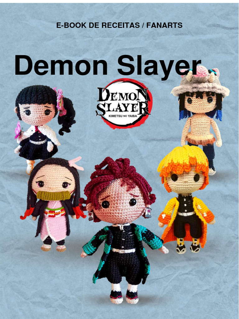 Arquivo de Corte : Personagens Demon Slayer em papel.