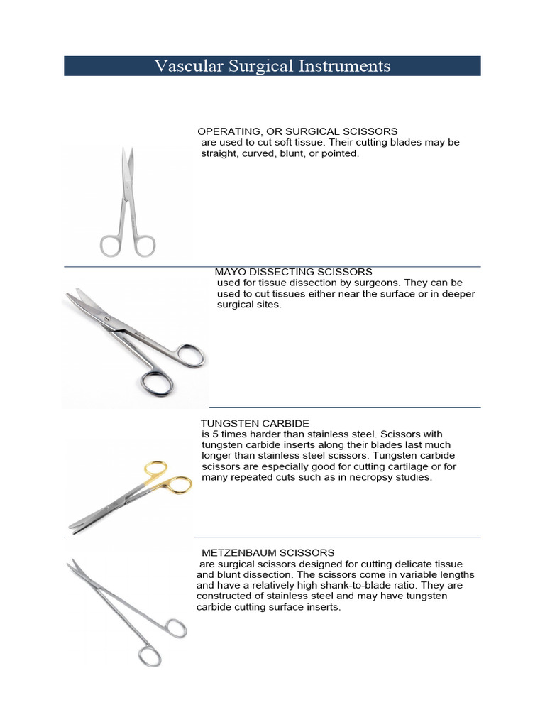 Vascular Surgical Instruments PDF Medical Specialties Surgery