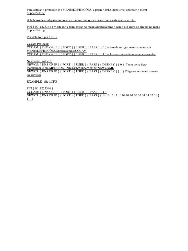 Manual Para As Linhas De Cccam Ou Newcamd PDF