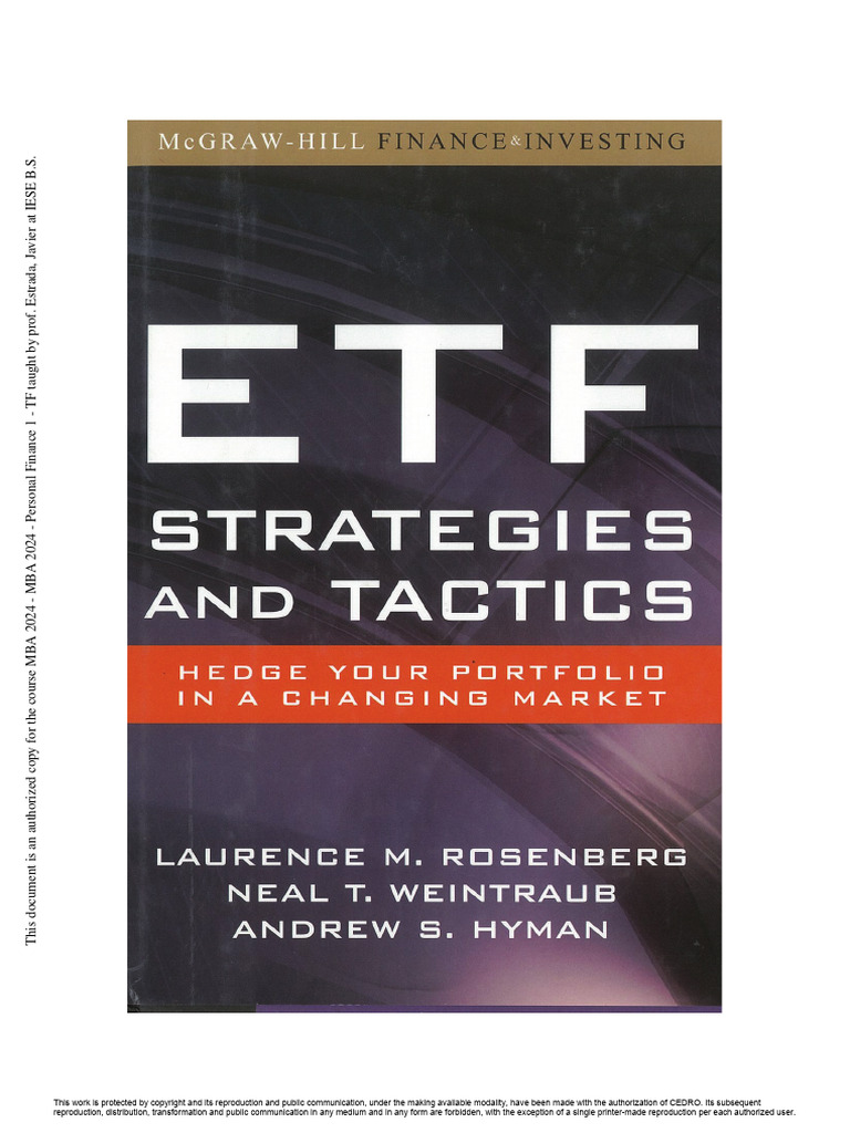 Etf strategies and tactics chapter 1 what are the etfs and what makes