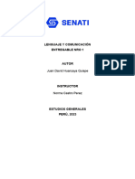 Lenguaje Y Comunicación Entregable Nro 1: Juan David Huarcaya Quispe