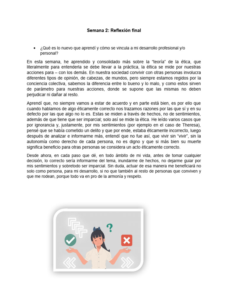Semana 2 Reflexión Final | PDF