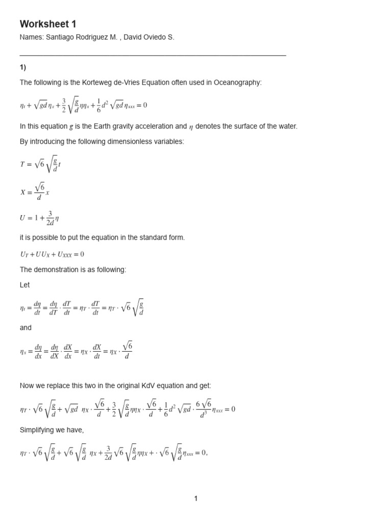 Modeling 2 Worksheet 1 | PDF