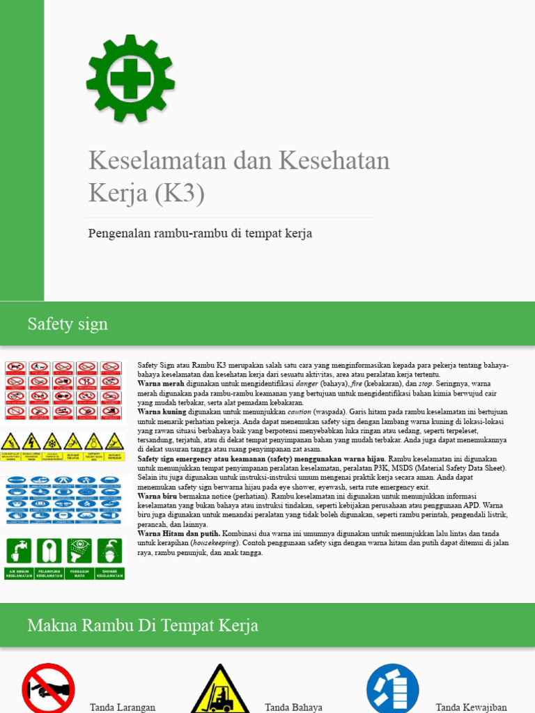 Pengenalan Rambu K3 di Tempat Kerja | PDF