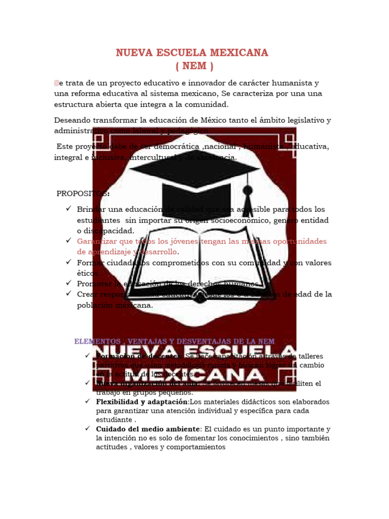 Nueva Escuela Mexicana Pdf