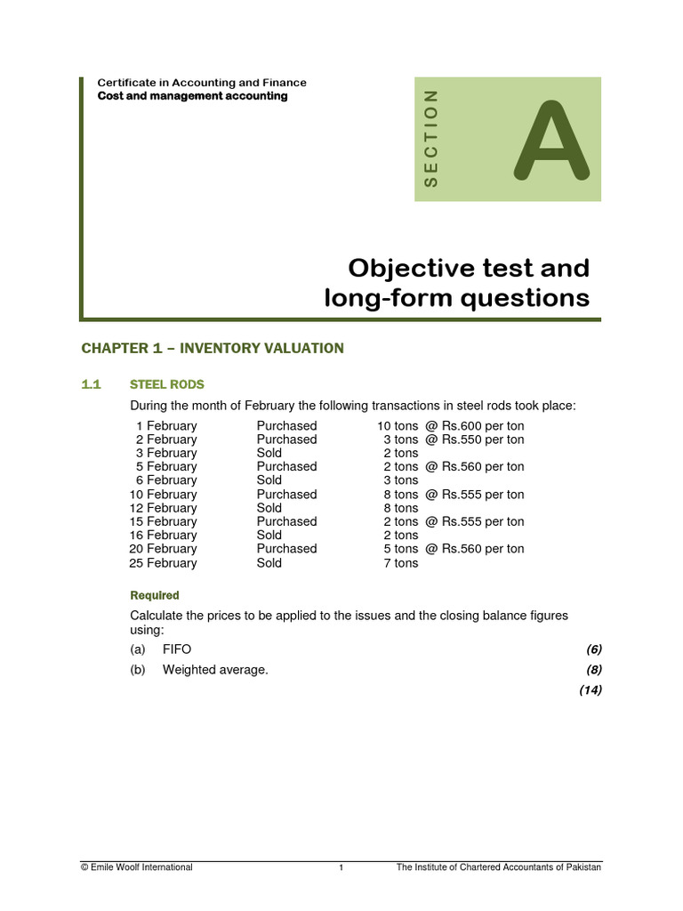 Lecture 4 - Practice Question | PDF | Inventory | Trade