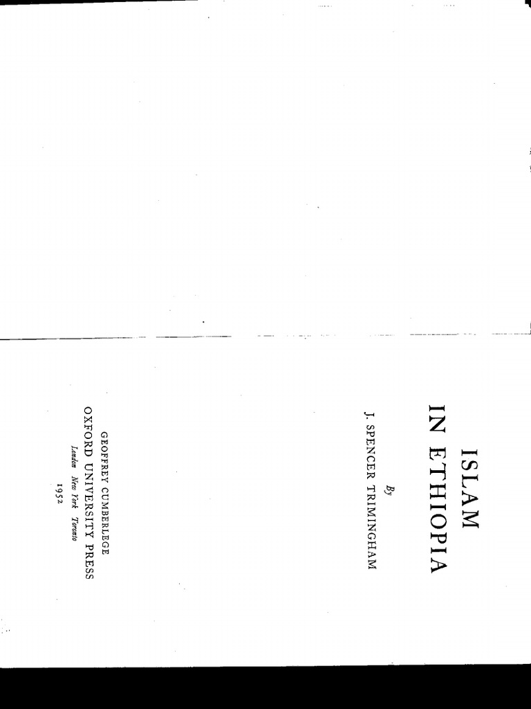 Islam in Ethiopia J Spencer Trimingham PDF