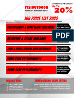 Physioutdoor Price List 2022: Recovery & Sport Massage