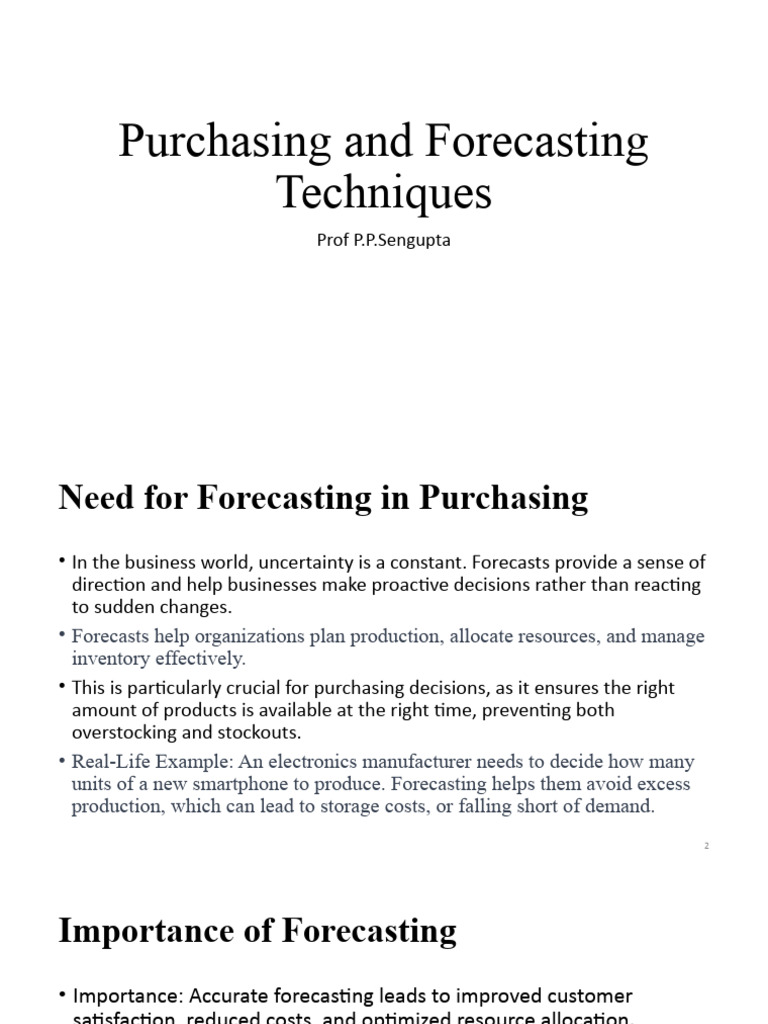 Procurement Forecasting Techniques | PDF | Forecasting | Dependent And ...