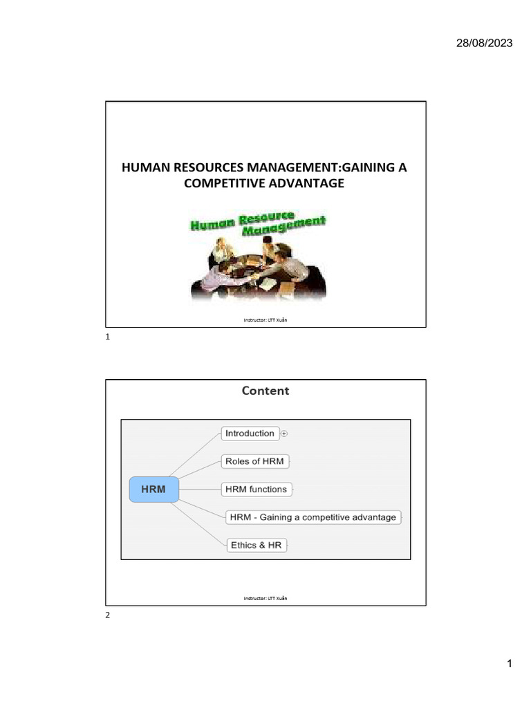 Part 1 - HRM-Gaining a competitive advantage | PDF | Human Resource ...