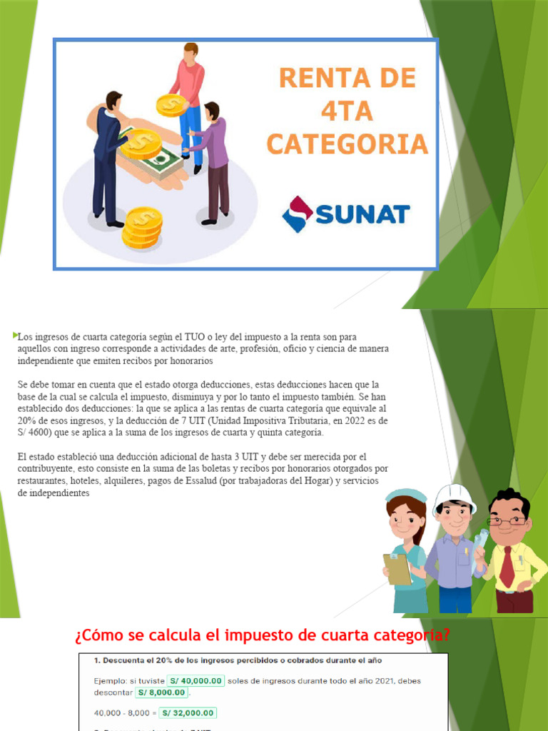 Impuesto y Deducciones Renta 4ta Categoría | PDF | Impuestos | Finanzas ...
