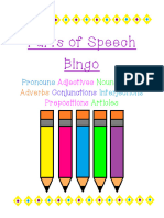 Parts of Speech BINGO