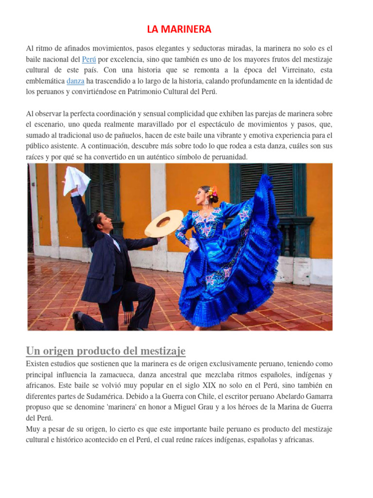 La Marinera | PDF | Perú | Bailes