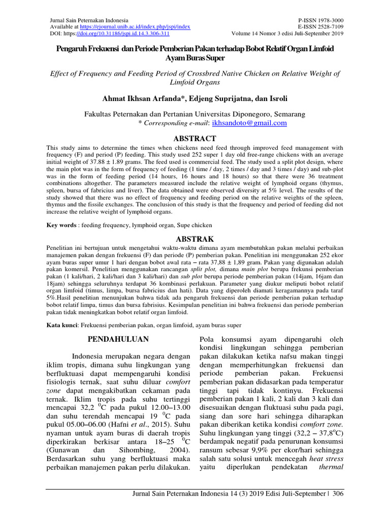 Curated visual reference: Picture Idea: Impact Of Feeding Frequency On Chicken Organs Pdf